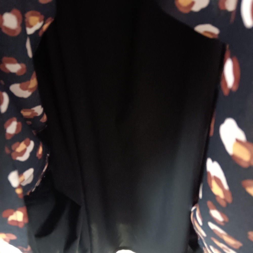 Ann Taylor Dress Womens XS Navy Blue Abstract Dot Puff Sleeve Lined Peasant - Picture 7 of 11